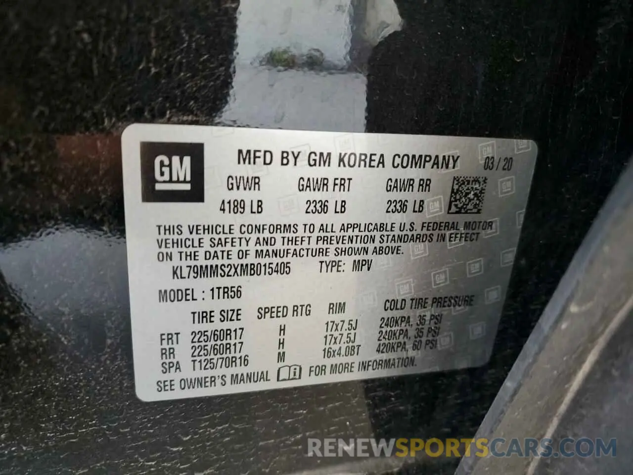 13 Photograph of a damaged car KL79MMS2XMB015405 CHEVROLET TRAILBLZR 2021