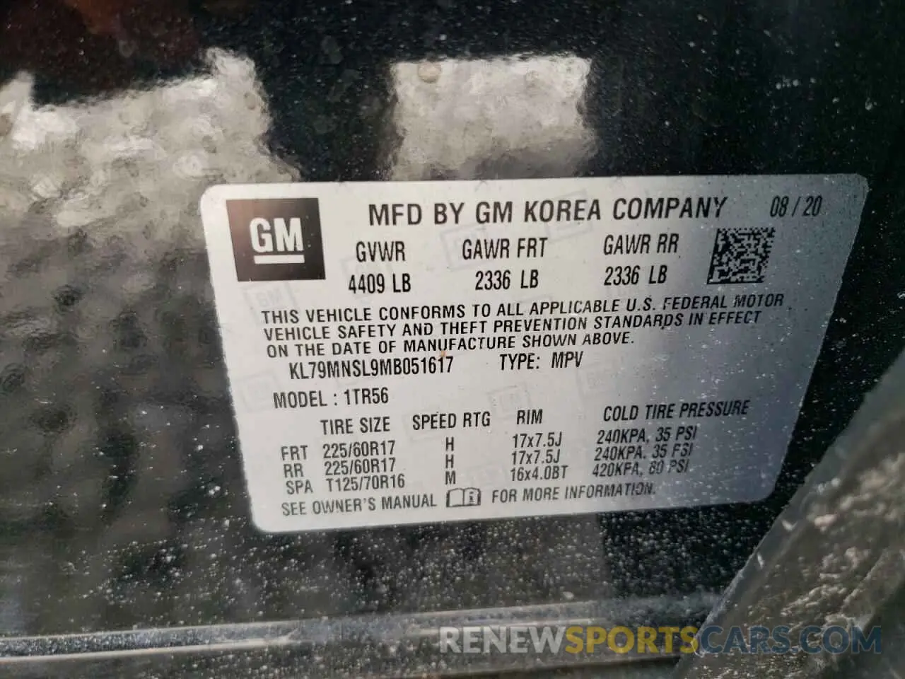 13 Photograph of a damaged car KL79MNSL9MB051617 CHEVROLET TRAILBLZR 2021