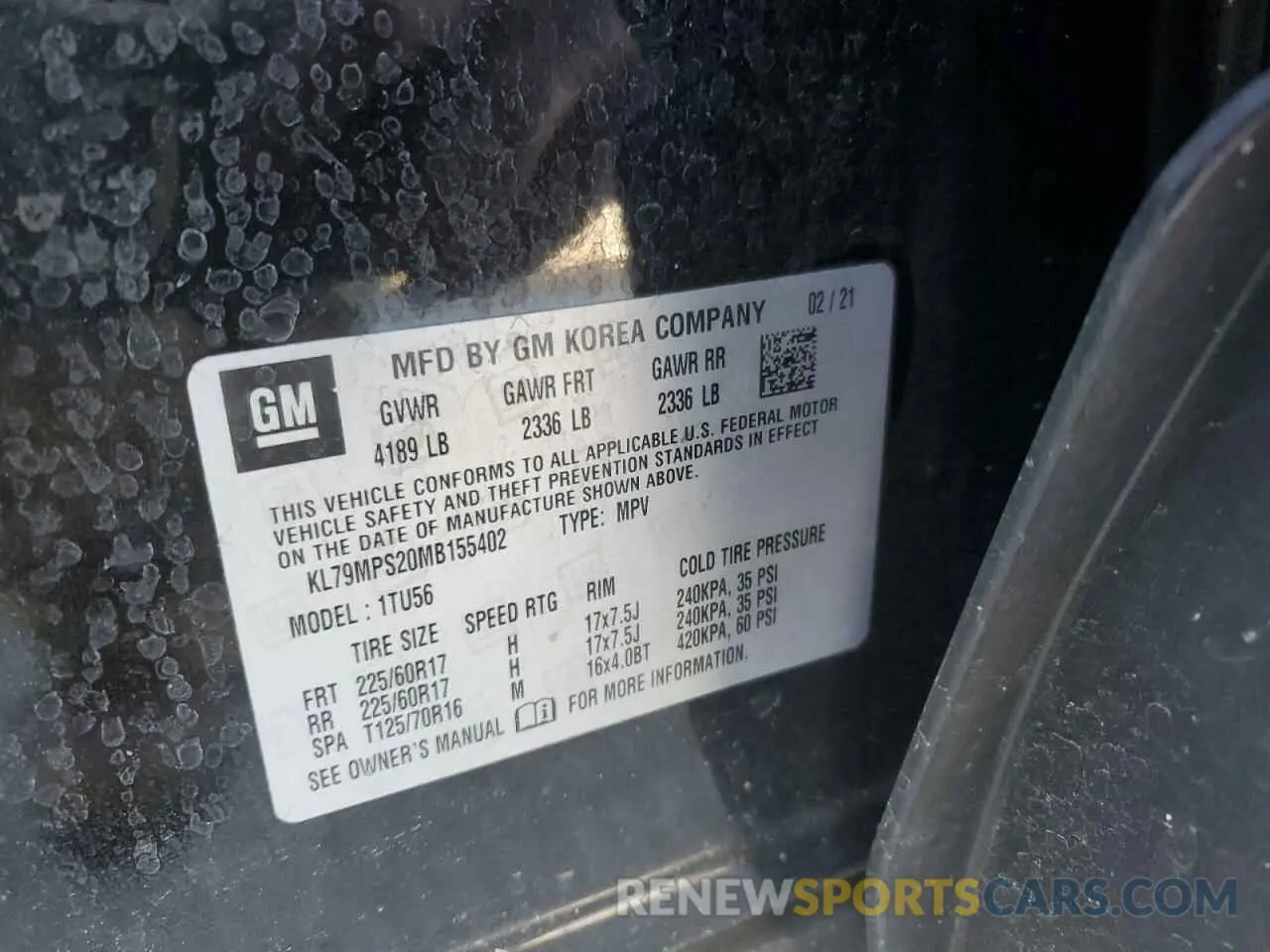 15 Photograph of a damaged car KL79MPS20MB155402 CHEVROLET TRAILBLZR 2021