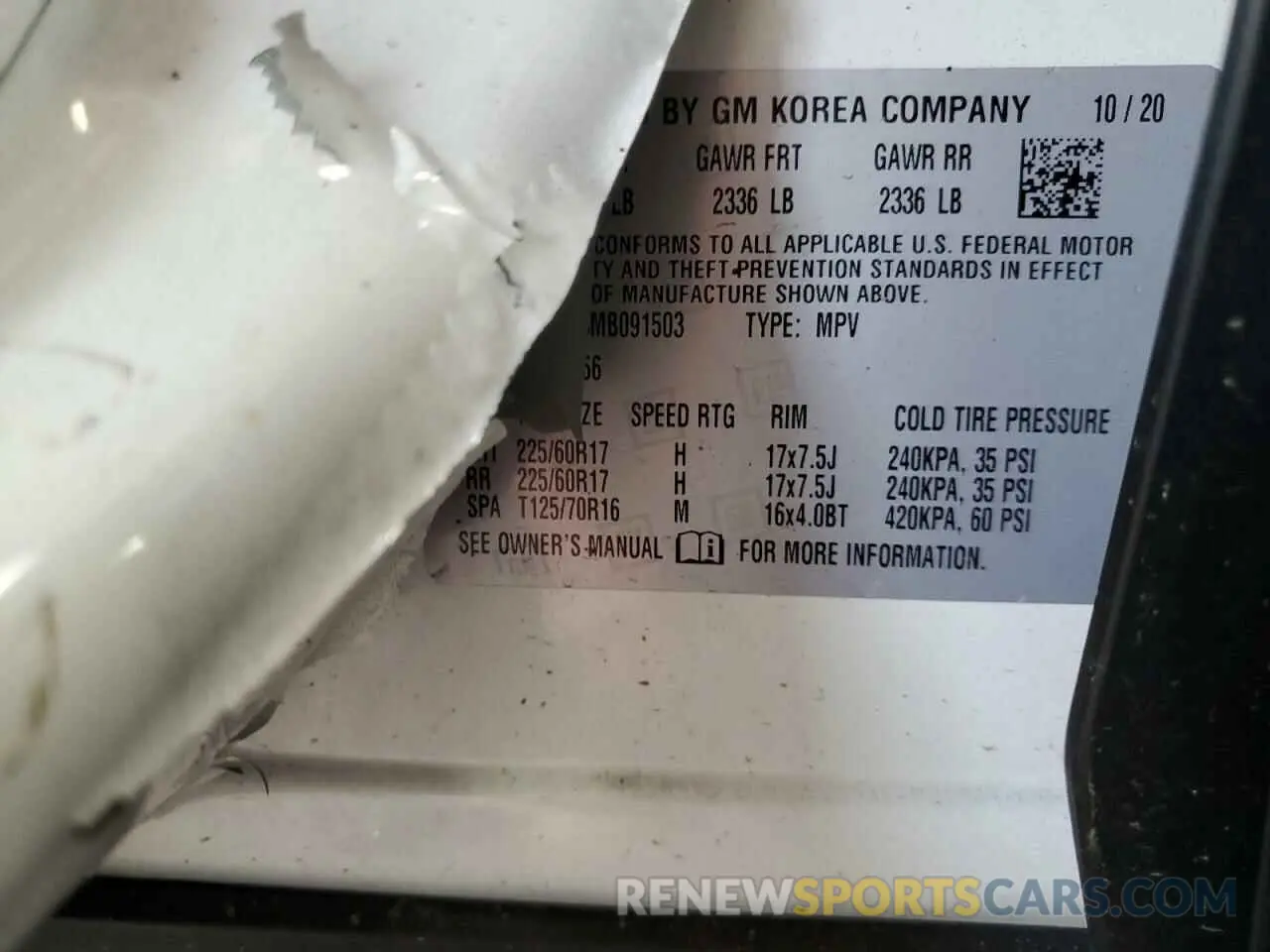 13 Photograph of a damaged car KL79MPS23MB091503 CHEVROLET TRAILBLZR 2021