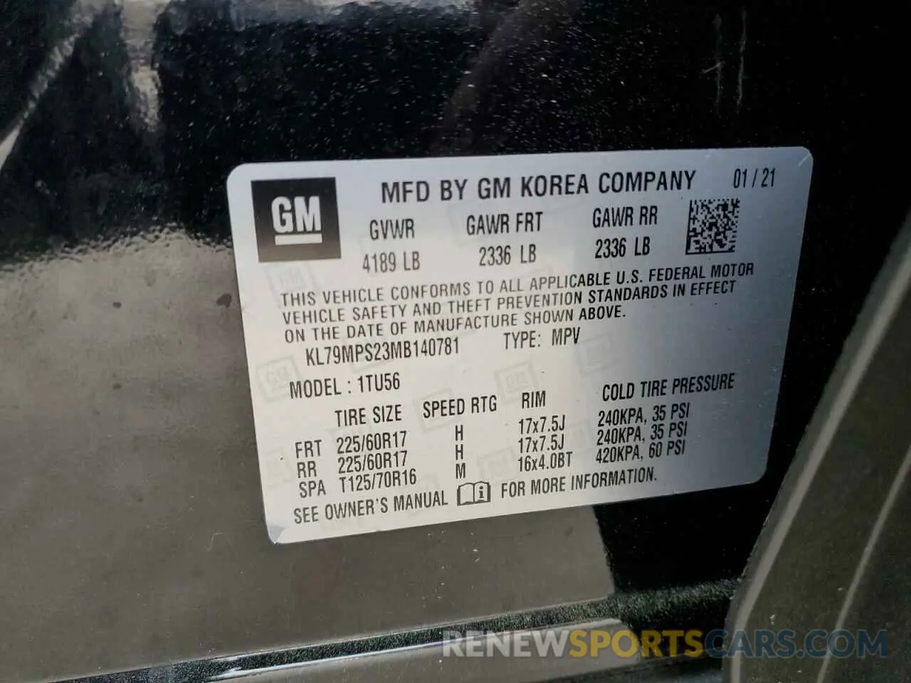 15 Photograph of a damaged car KL79MPS23MB140781 CHEVROLET TRAILBLZR 2021