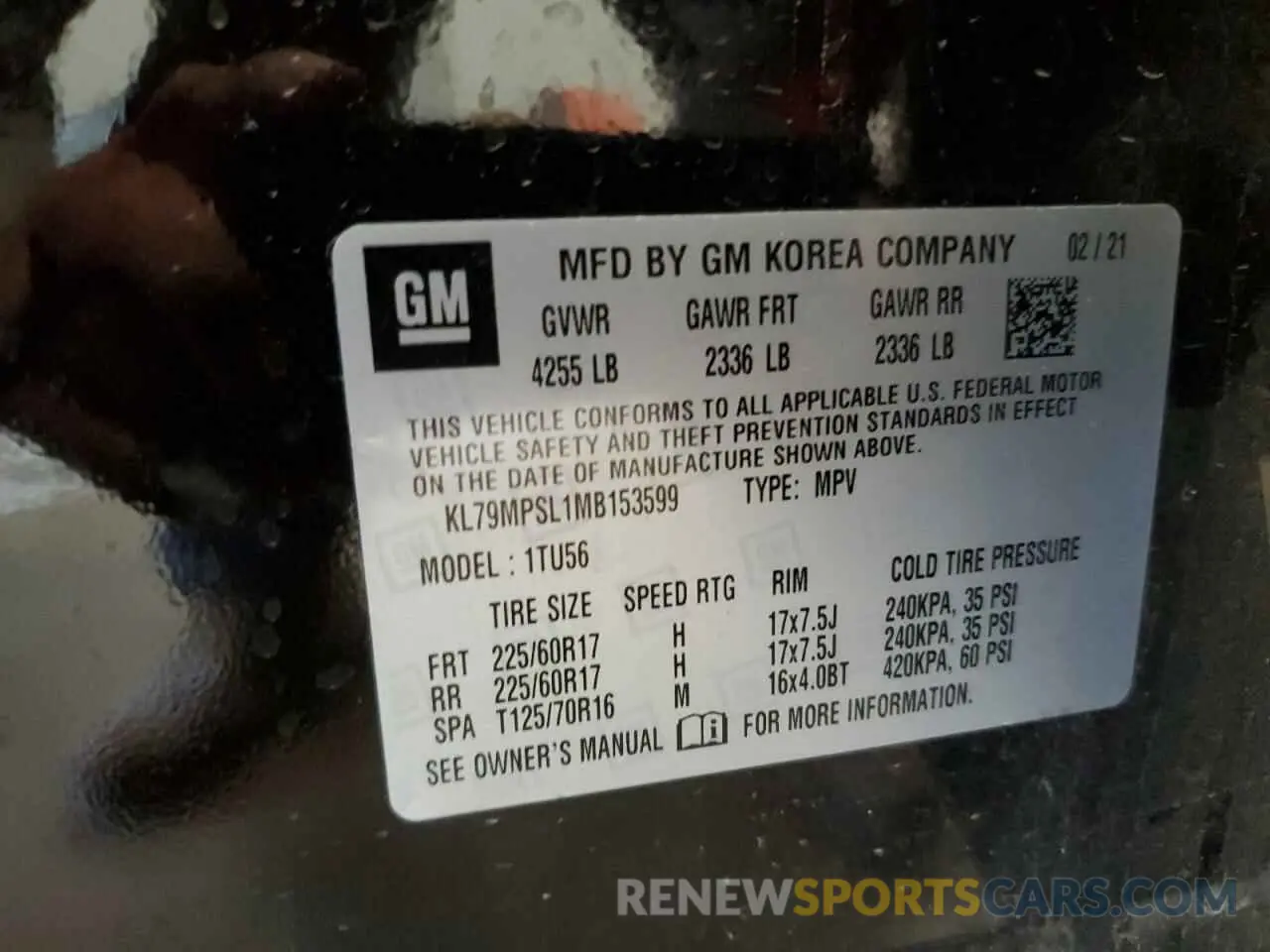 13 Photograph of a damaged car KL79MPSL1MB153599 CHEVROLET TRAILBLZR 2021