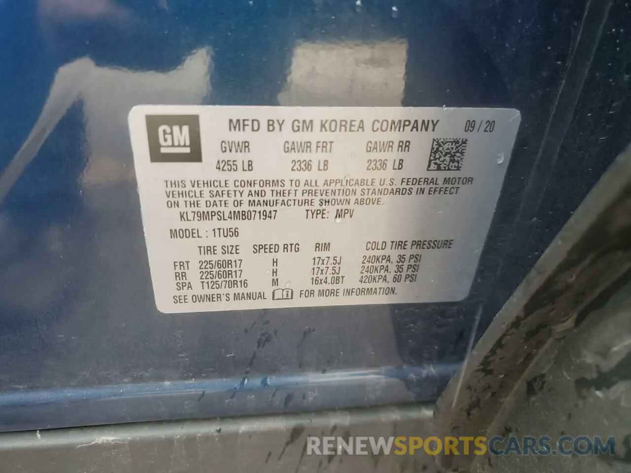 14 Photograph of a damaged car KL79MPSL4MB071947 CHEVROLET TRAILBLZR 2021