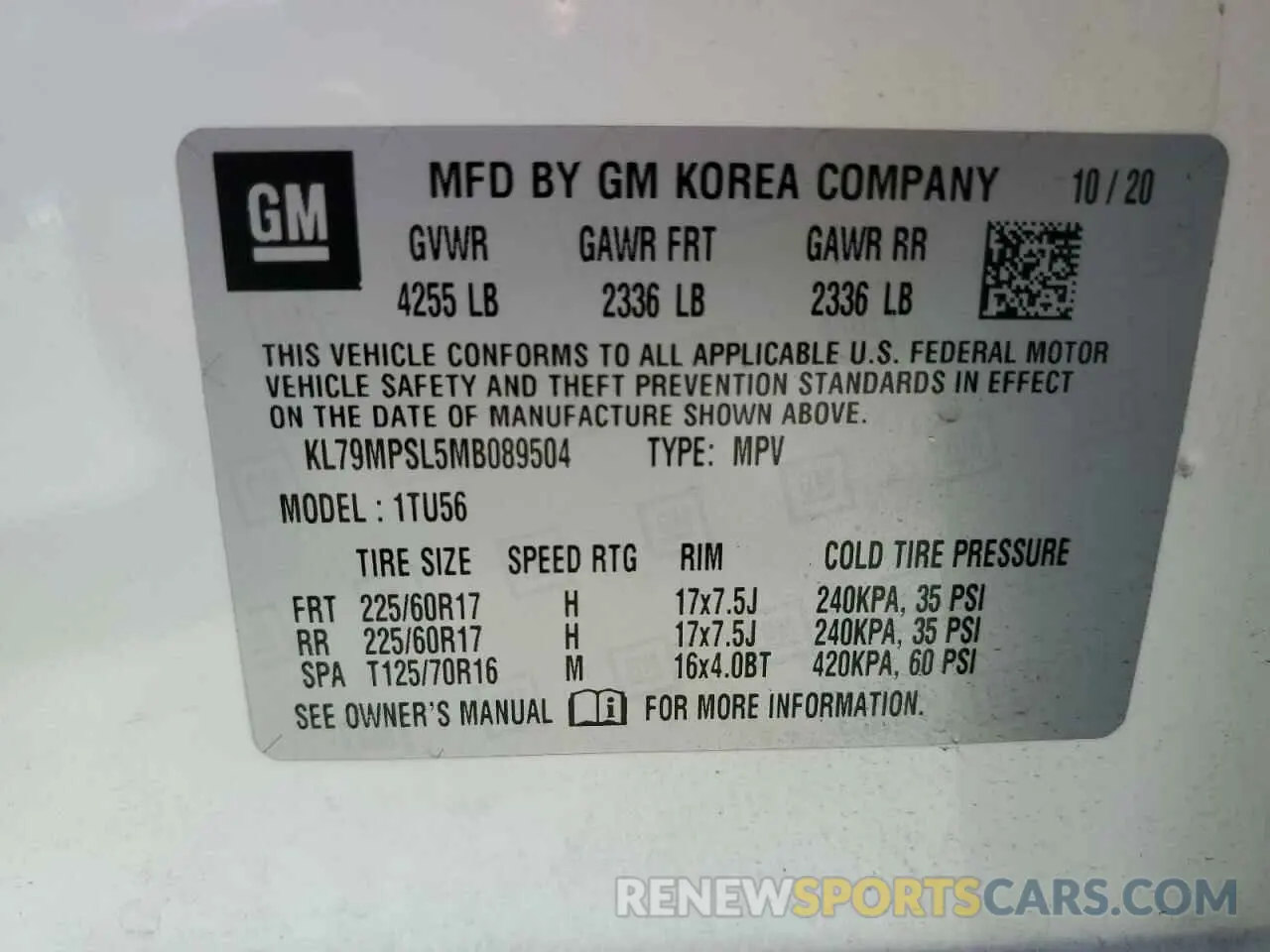 15 Photograph of a damaged car KL79MPSL5MB089504 CHEVROLET TRAILBLZR 2021