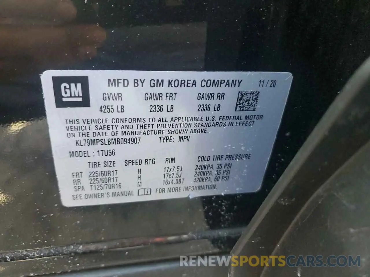 14 Photograph of a damaged car KL79MPSL8MB094907 CHEVROLET TRAILBLZR 2021