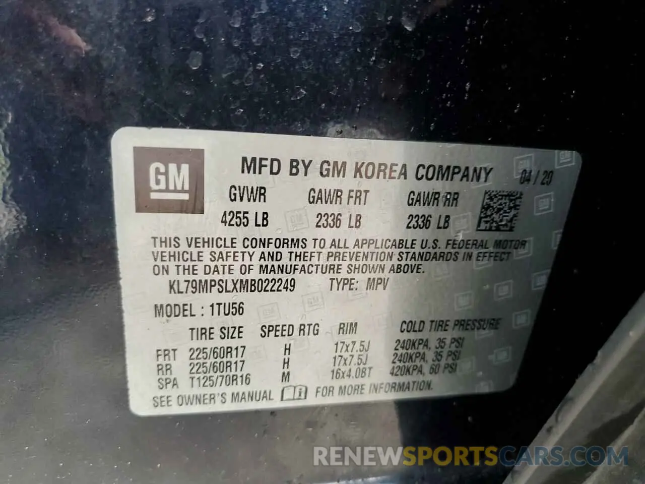 14 Photograph of a damaged car KL79MPSLXMB022249 CHEVROLET TRAILBLZR 2021