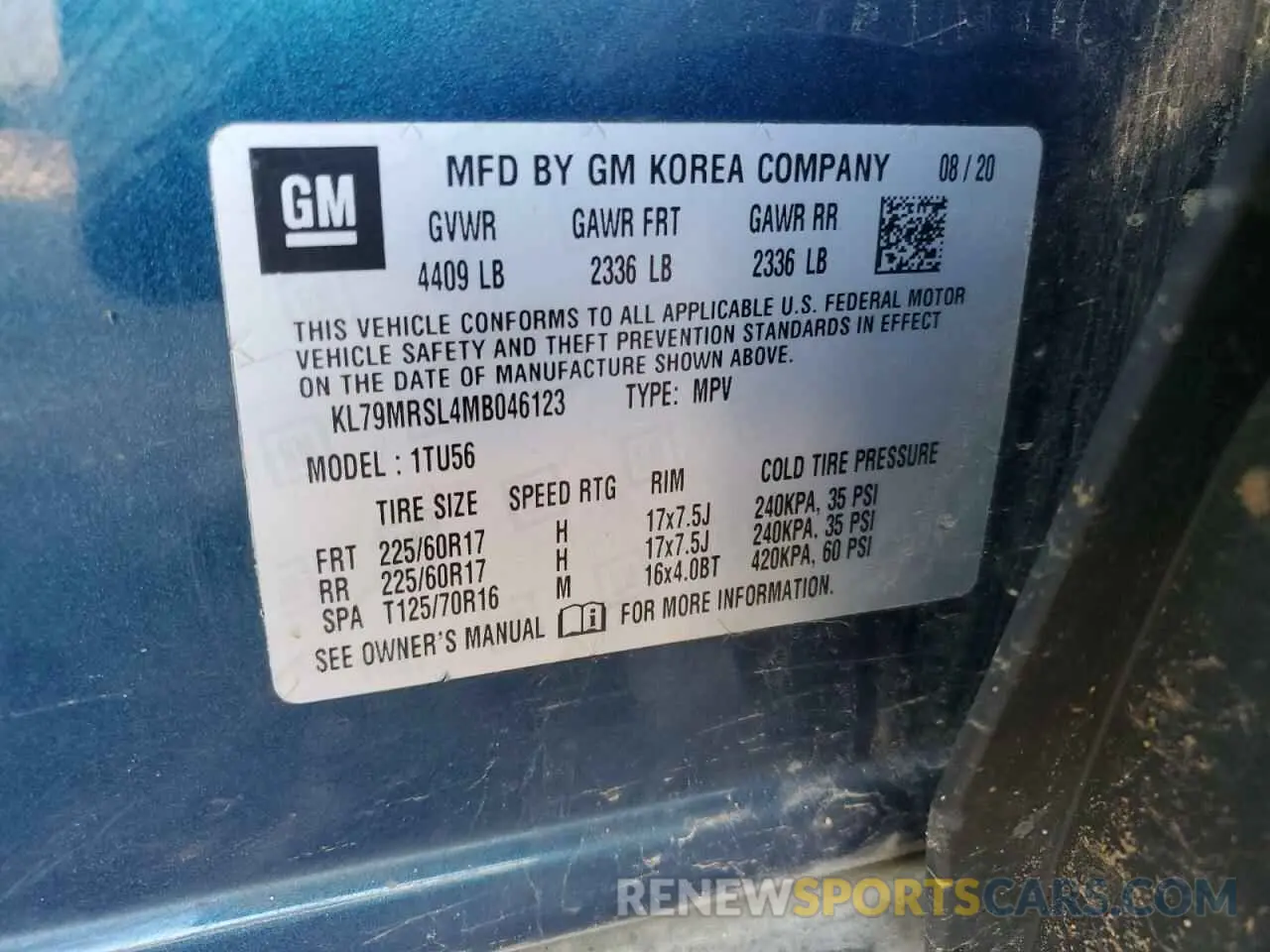 13 Photograph of a damaged car KL79MRSL4MB046123 CHEVROLET TRAILBLZR 2021