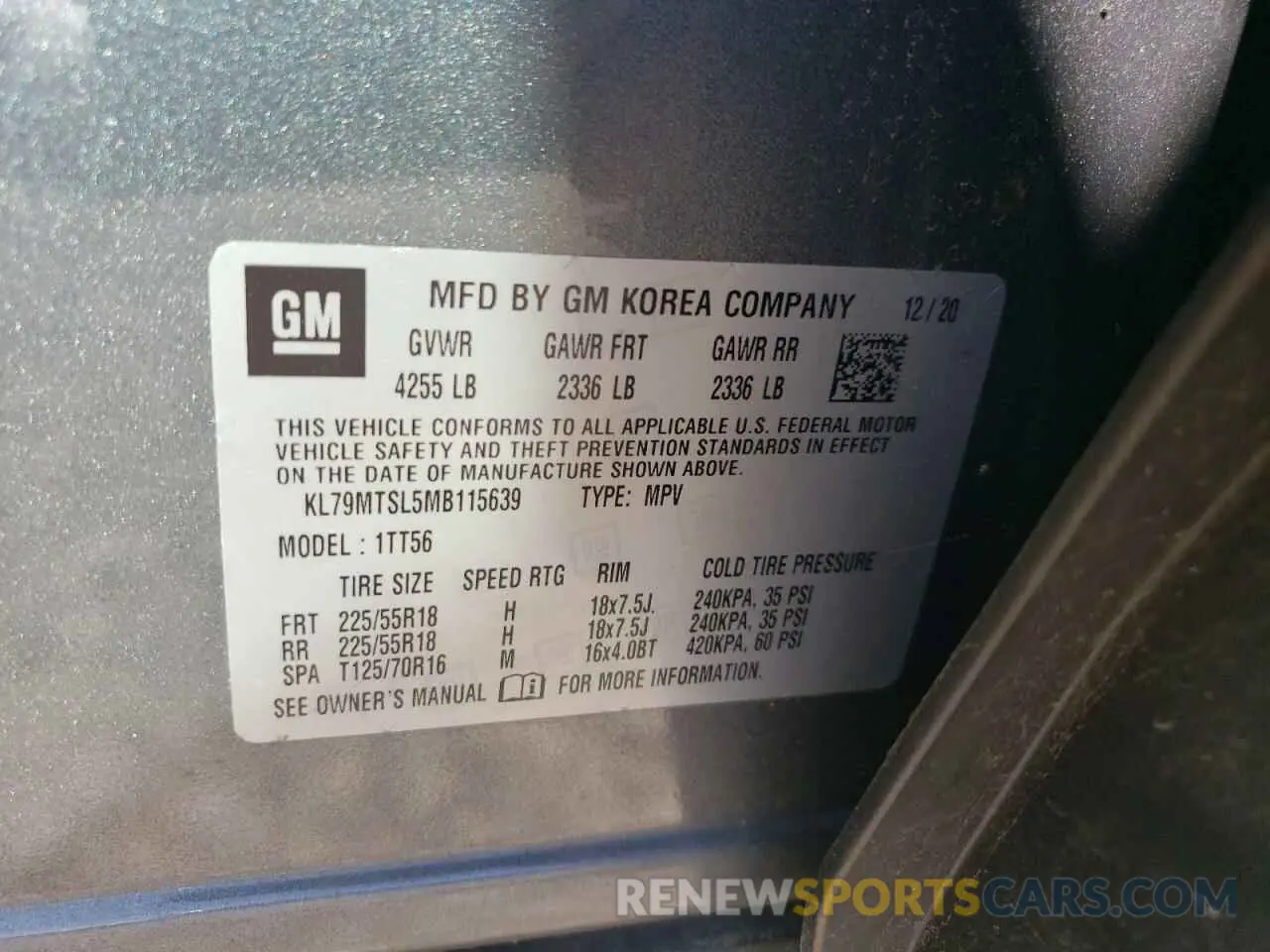 14 Photograph of a damaged car KL79MTSL5MB115639 CHEVROLET TRAILBLZR 2021