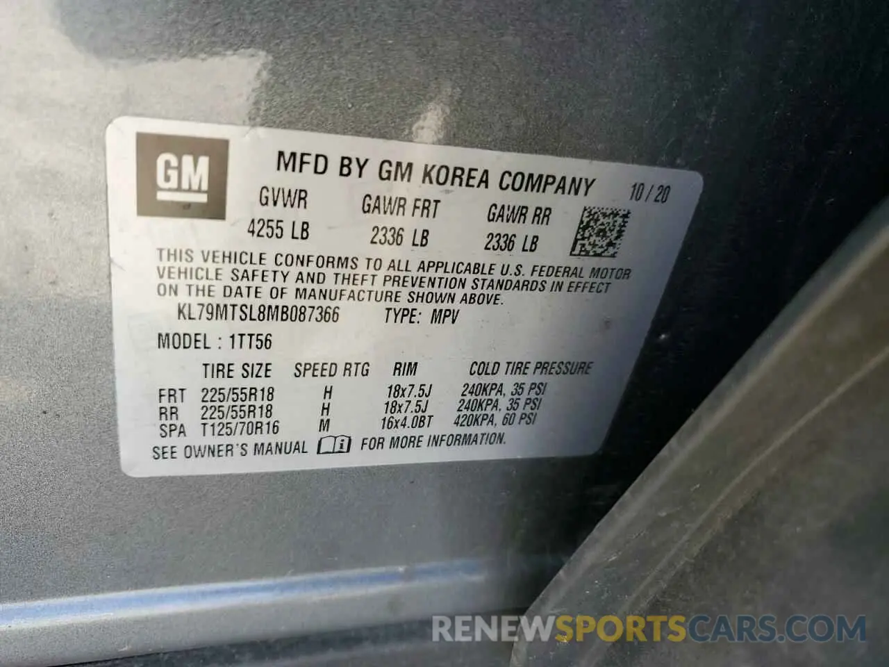 15 Photograph of a damaged car KL79MTSL8MB087366 CHEVROLET TRAILBLZR 2021