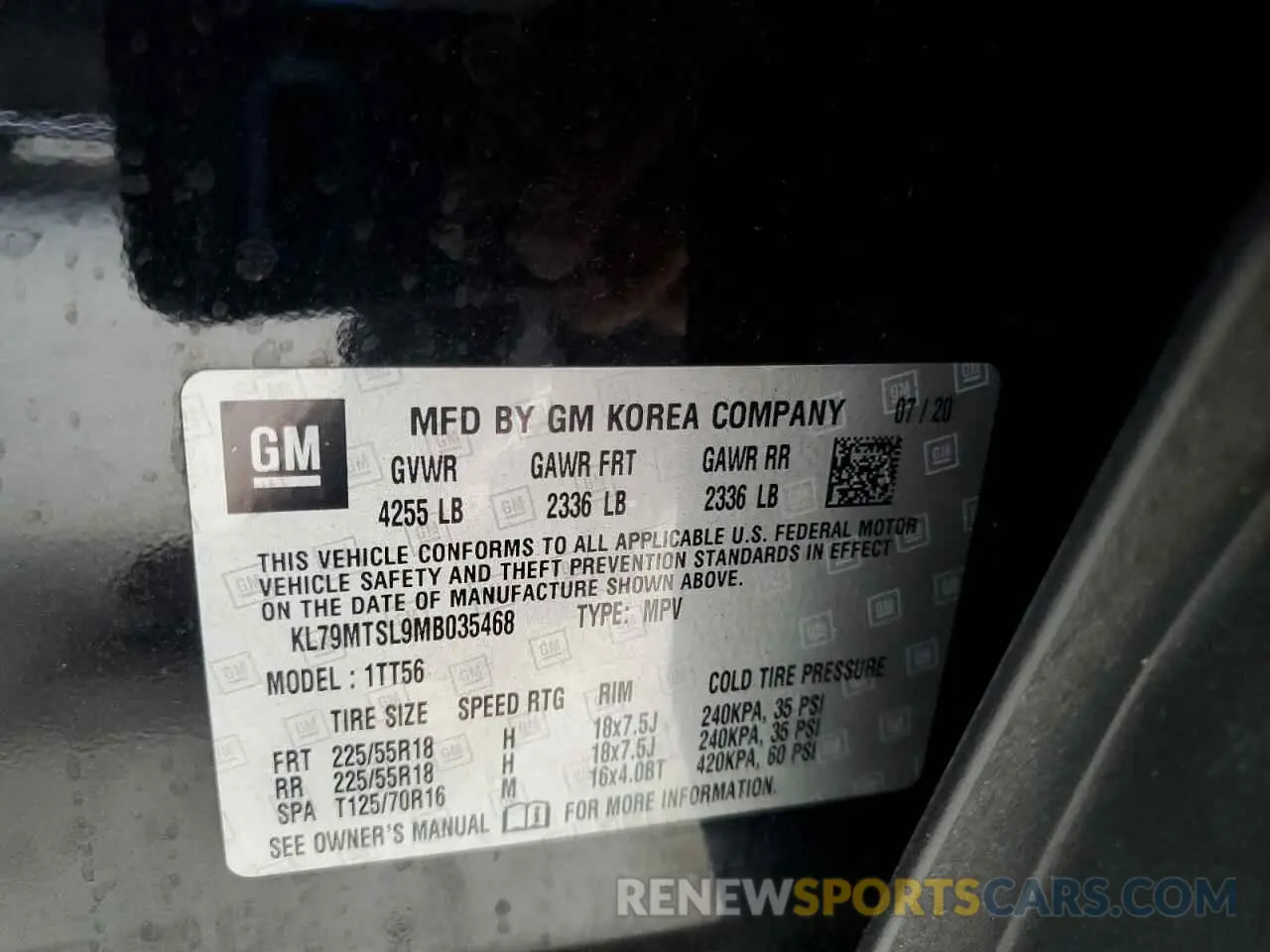 13 Photograph of a damaged car KL79MTSL9MB035468 CHEVROLET TRAILBLZR 2021