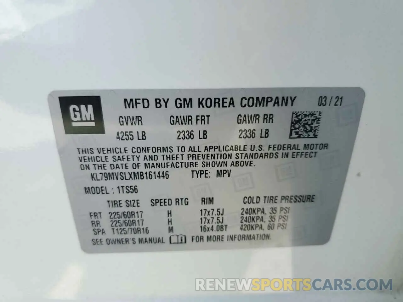 15 Photograph of a damaged car KL79MVSLXMB161446 CHEVROLET TRAILBLZR 2021