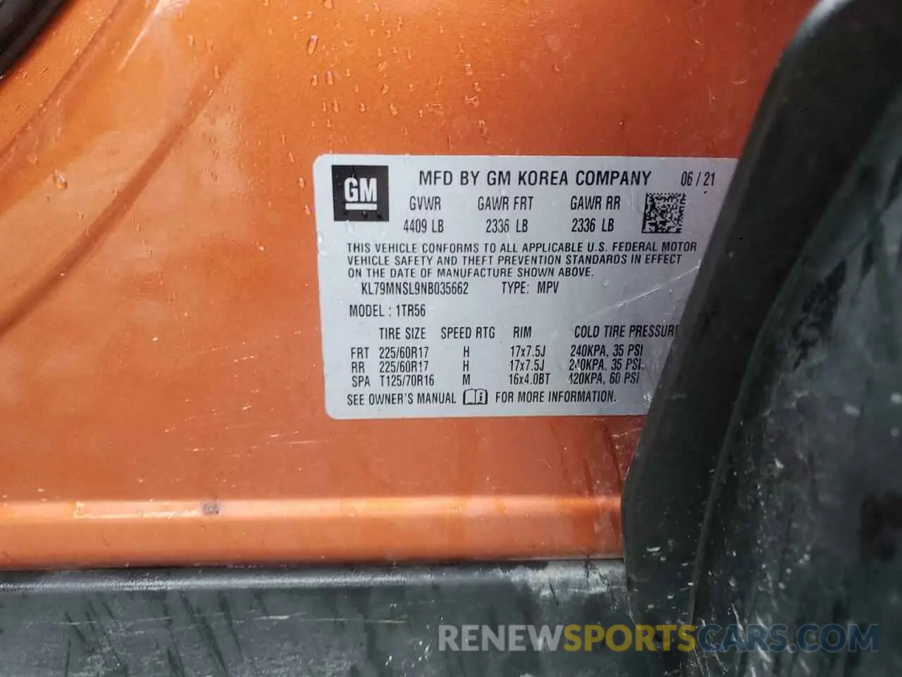 12 Photograph of a damaged car KL79MNSL9NB035662 CHEVROLET TRAILBLZR 2022