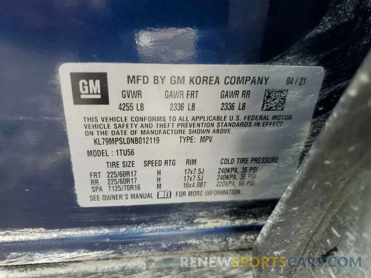 14 Photograph of a damaged car KL79MPSL0NB012119 CHEVROLET TRAILBLZR 2022
