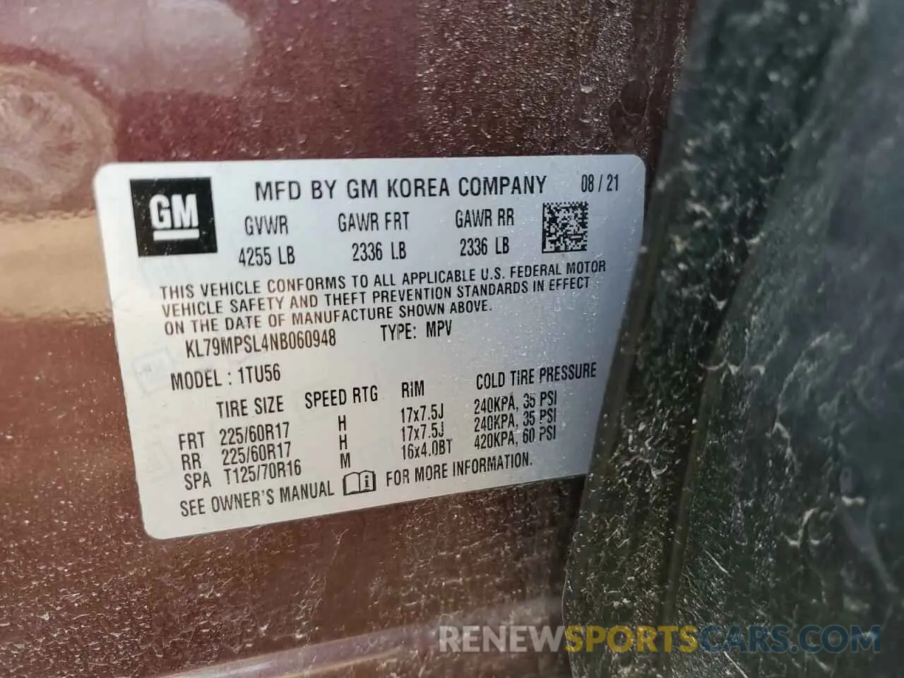 13 Photograph of a damaged car KL79MPSL4NB060948 CHEVROLET TRAILBLZR 2022