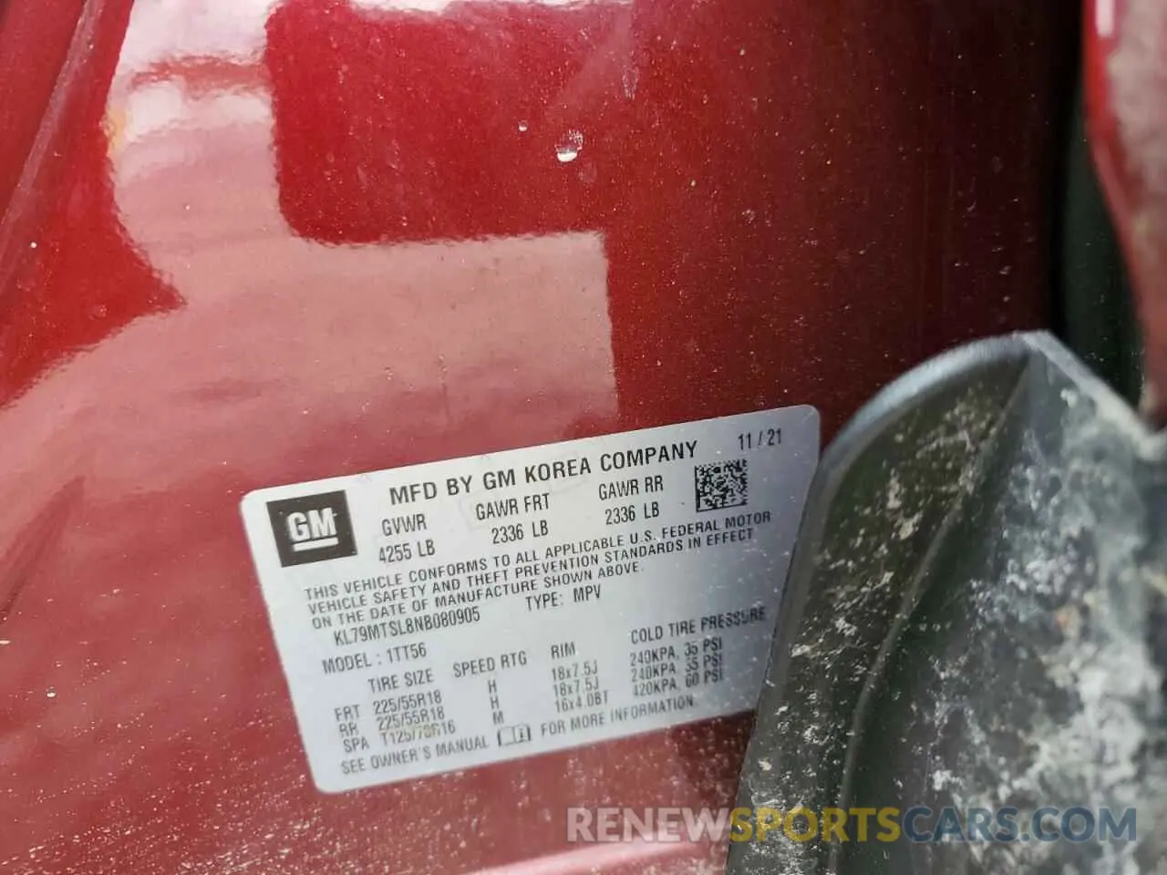 15 Photograph of a damaged car KL79MTSL8NB080905 CHEVROLET TRAILBLZR 2022