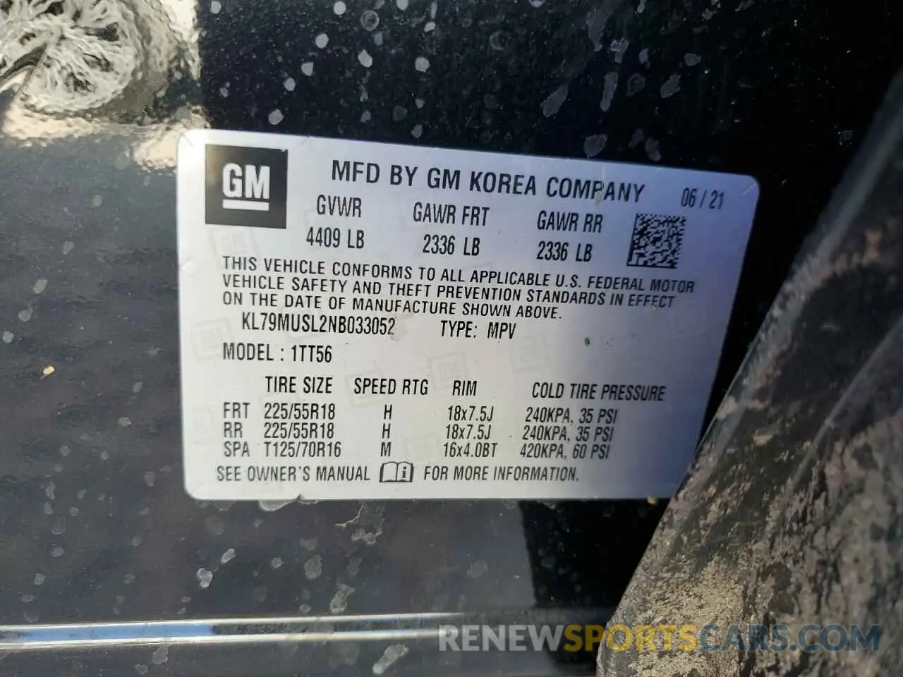 13 Photograph of a damaged car KL79MUSL2NB033052 CHEVROLET TRAILBLZR 2022