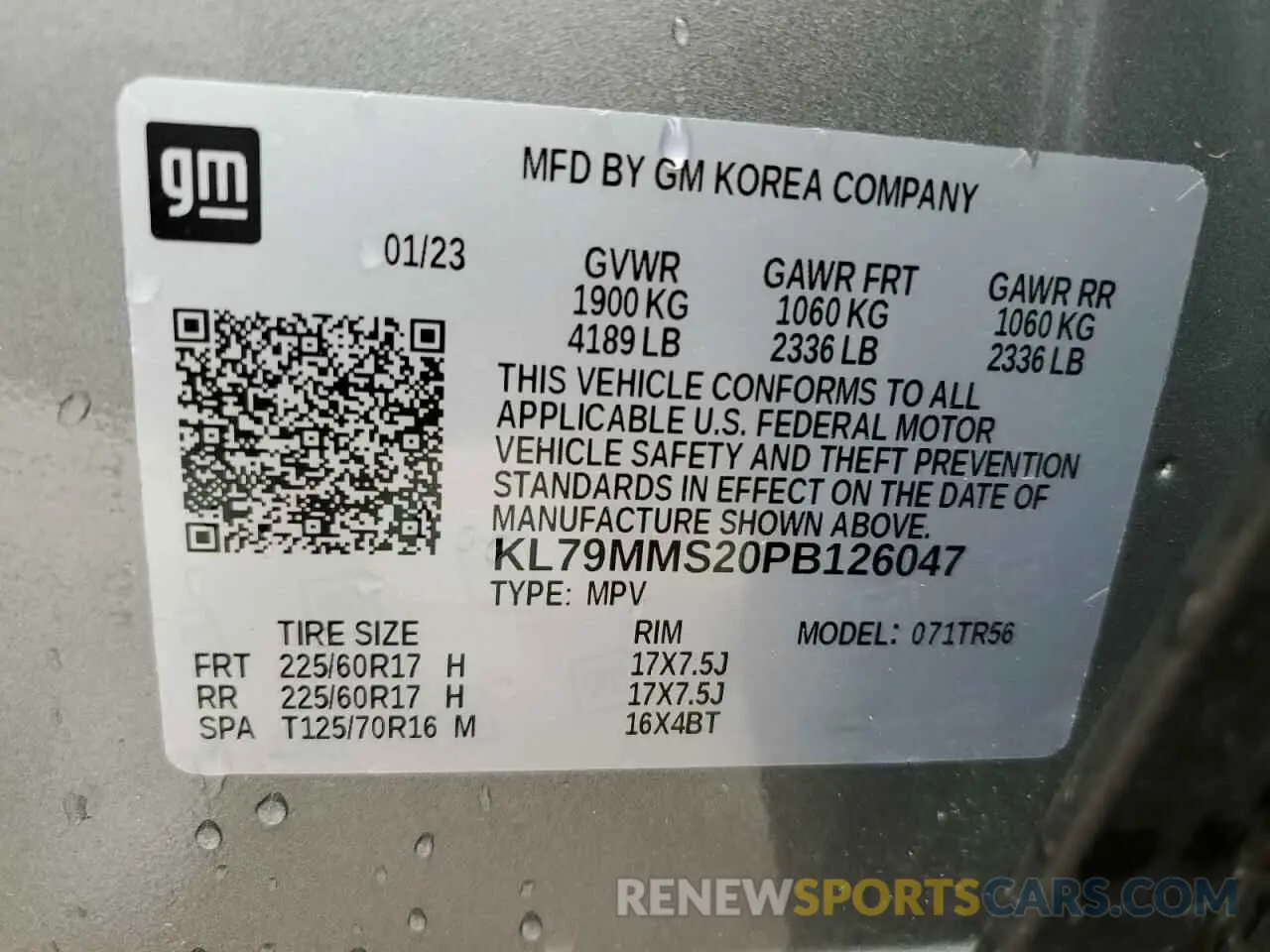 13 Photograph of a damaged car KL79MMS20PB126047 CHEVROLET TRAILBLZR 2023