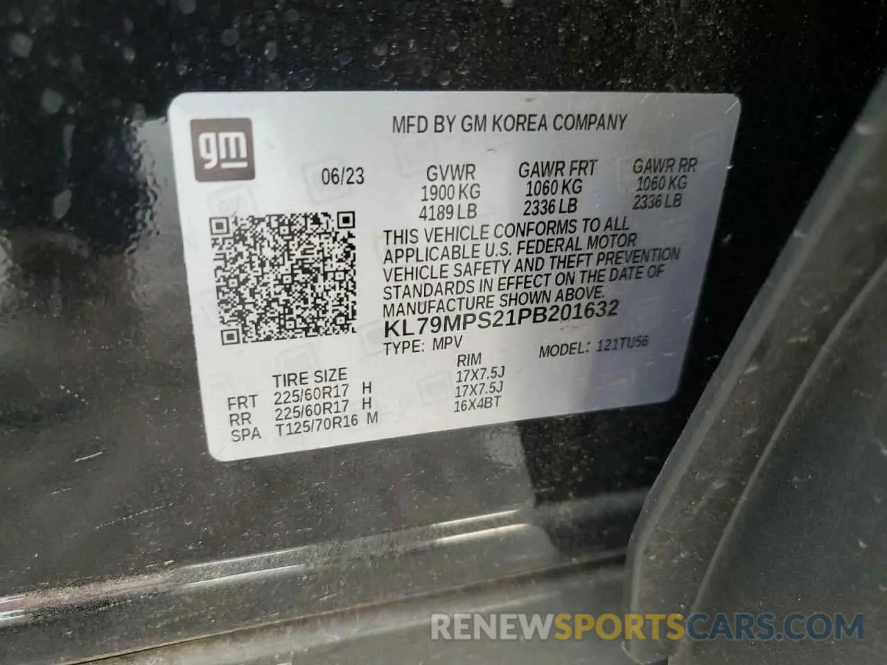 13 Photograph of a damaged car KL79MPS21PB201632 CHEVROLET TRAILBLZR 2023