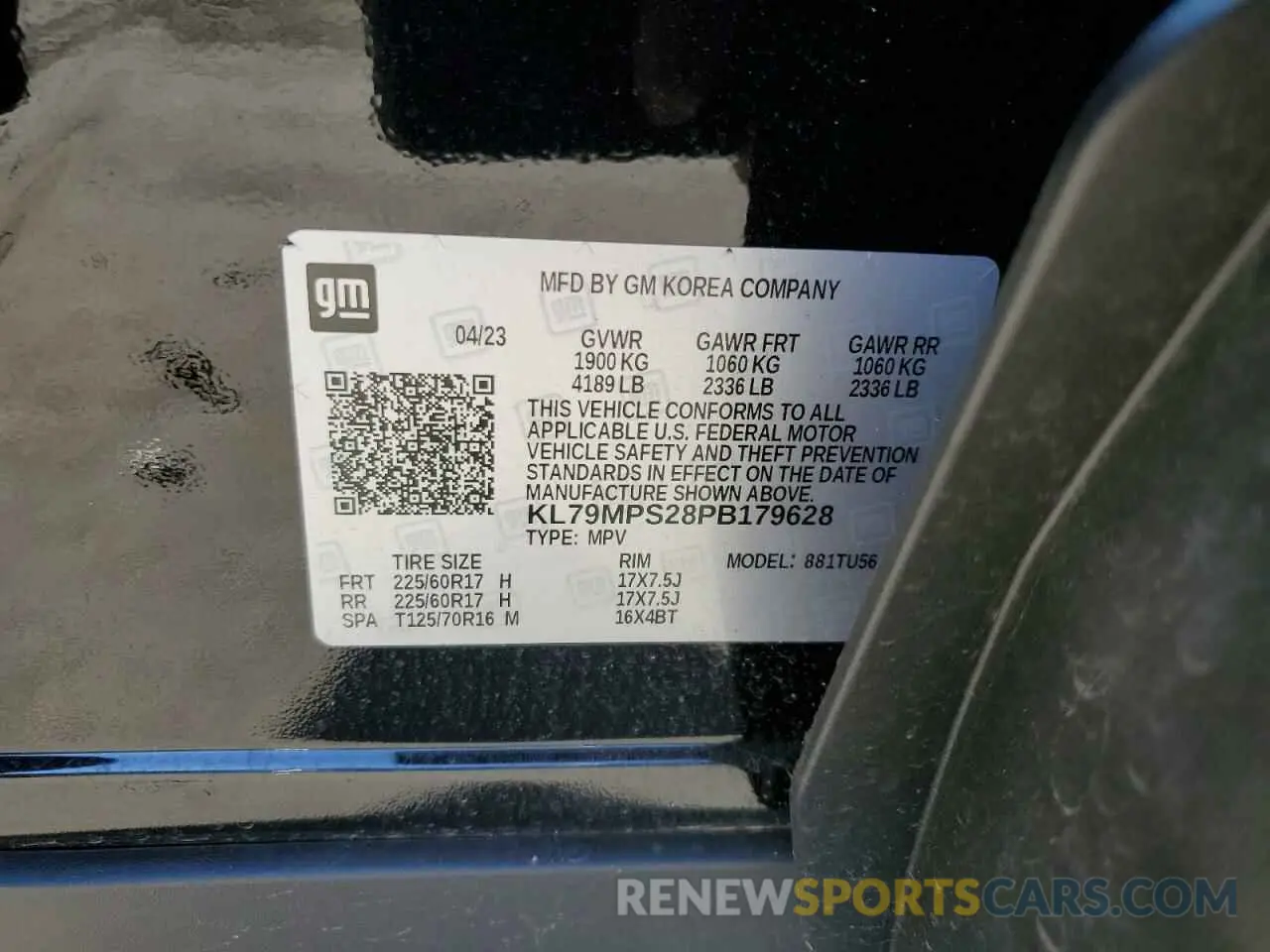 13 Photograph of a damaged car KL79MPS28PB179628 CHEVROLET TRAILBLZR 2023