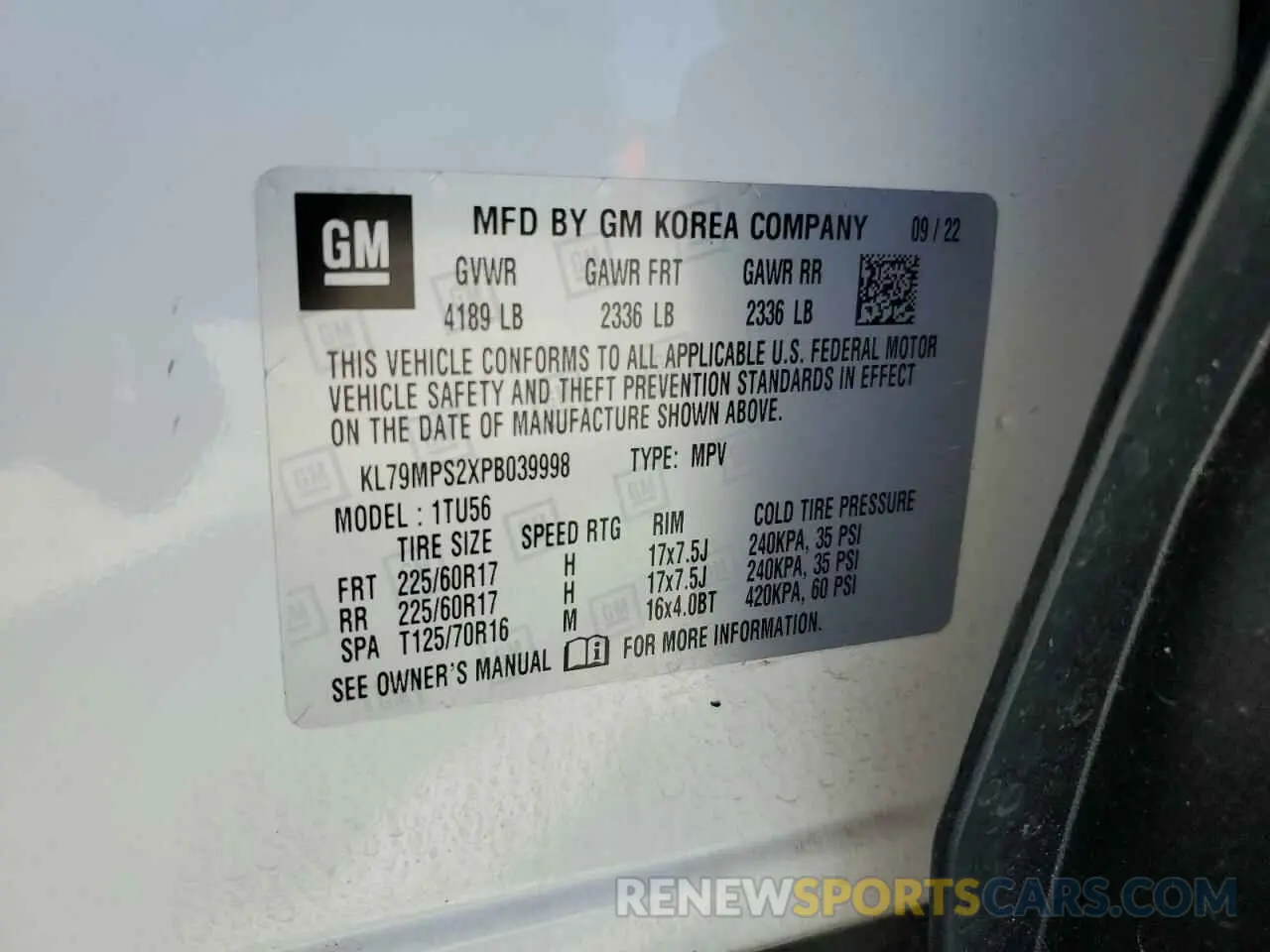 13 Photograph of a damaged car KL79MPS2XPB039998 CHEVROLET TRAILBLZR 2023