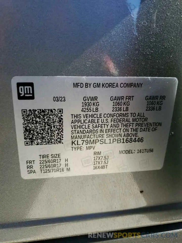 14 Photograph of a damaged car KL79MPSL1PB168446 CHEVROLET TRAILBLZR 2023