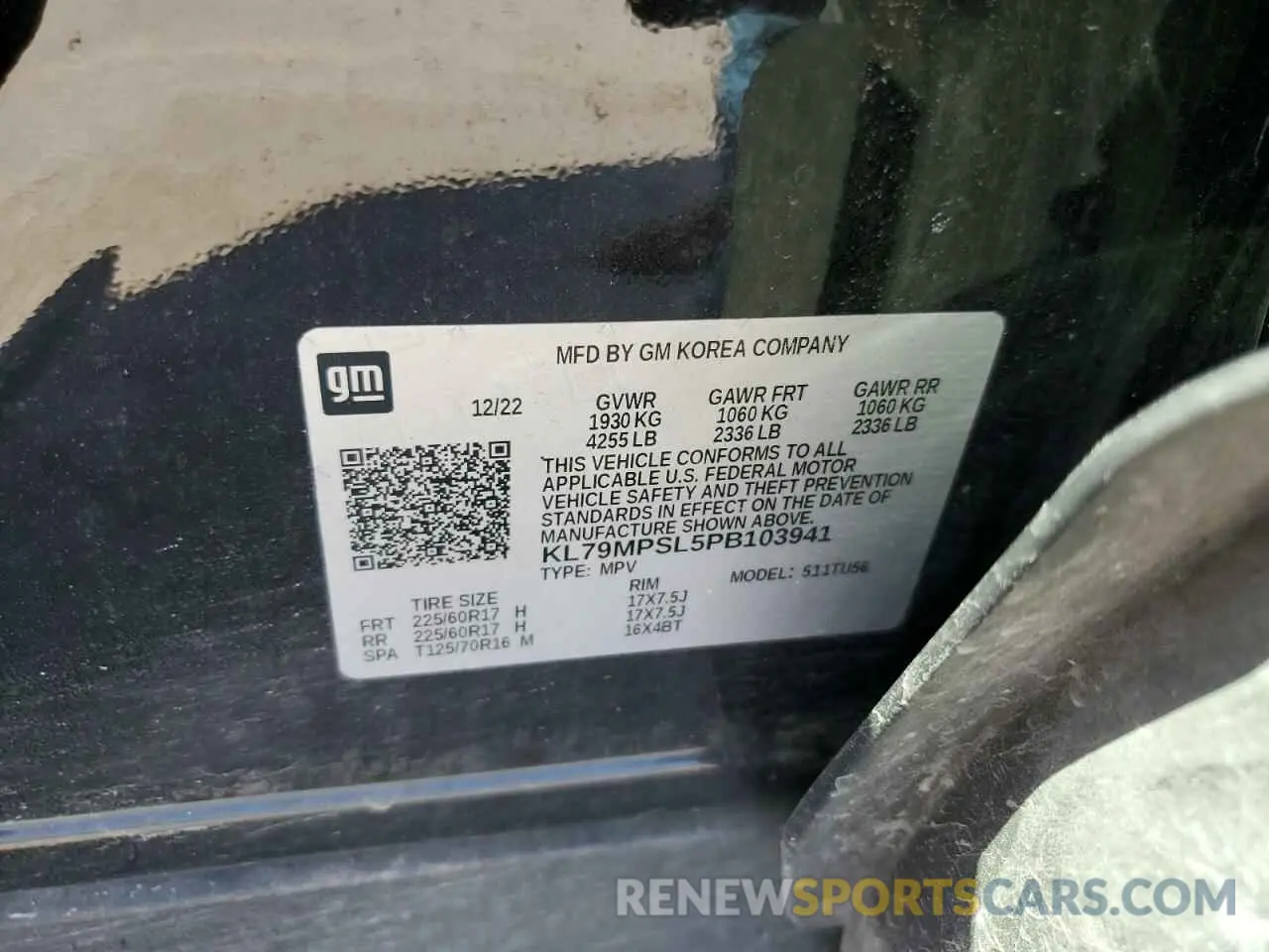 12 Photograph of a damaged car KL79MPSL5PB103941 CHEVROLET TRAILBLZR 2023