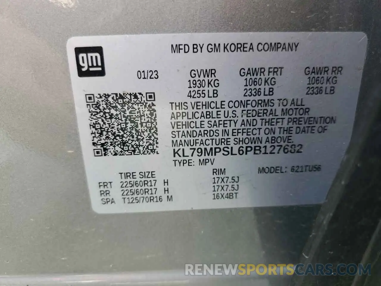 13 Photograph of a damaged car KL79MPSL6PB127682 CHEVROLET TRAILBLZR 2023
