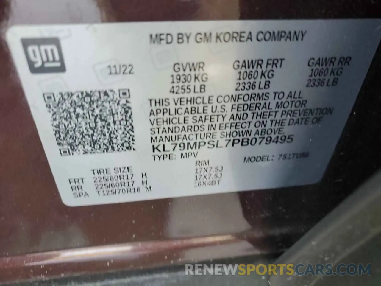 13 Photograph of a damaged car KL79MPSL7PB079495 CHEVROLET TRAILBLZR 2023
