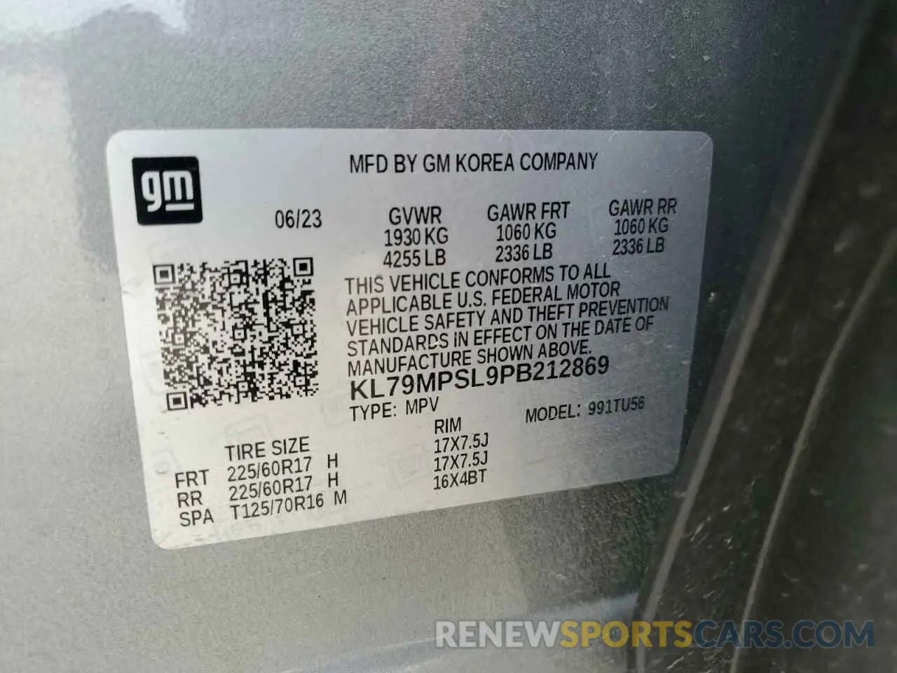 13 Photograph of a damaged car KL79MPSL9PB212869 CHEVROLET TRAILBLZR 2023