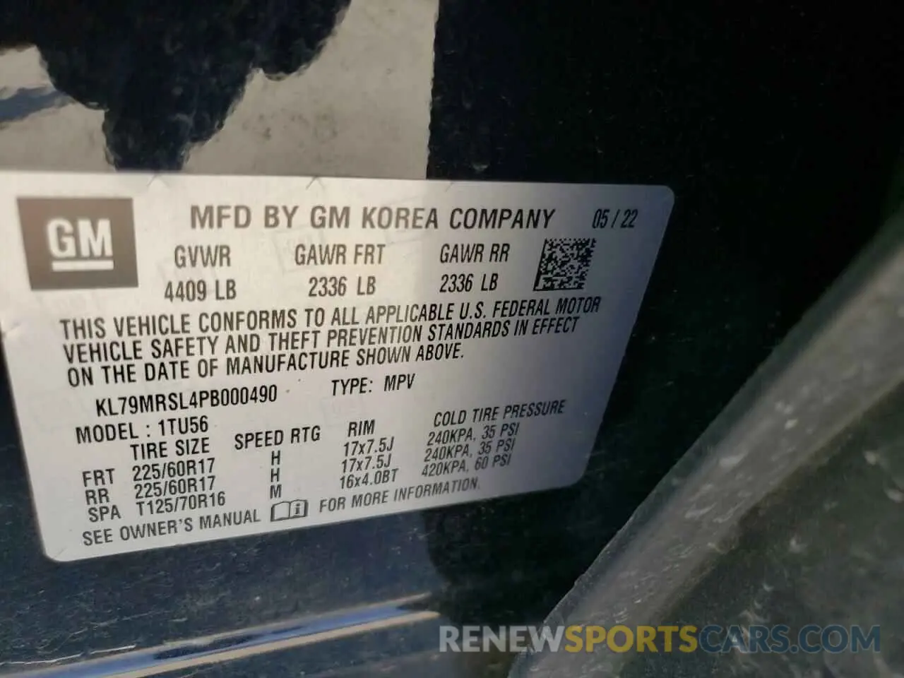 13 Photograph of a damaged car KL79MRSL4PB000490 CHEVROLET TRAILBLZR 2023