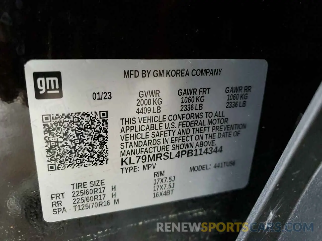 13 Photograph of a damaged car KL79MRSL4PB114344 CHEVROLET TRAILBLZR 2023