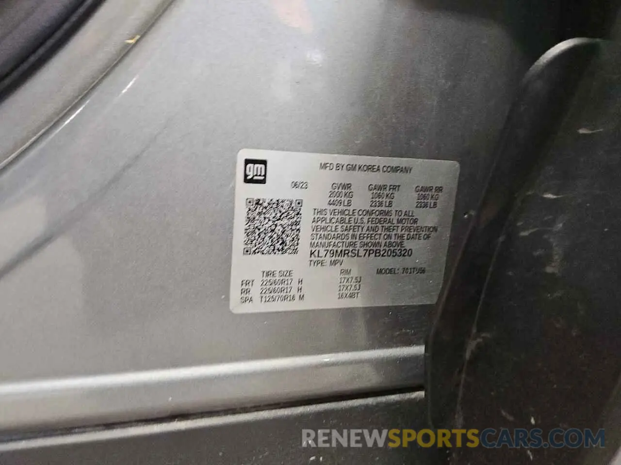 13 Photograph of a damaged car KL79MRSL7PB205320 CHEVROLET TRAILBLZR 2023
