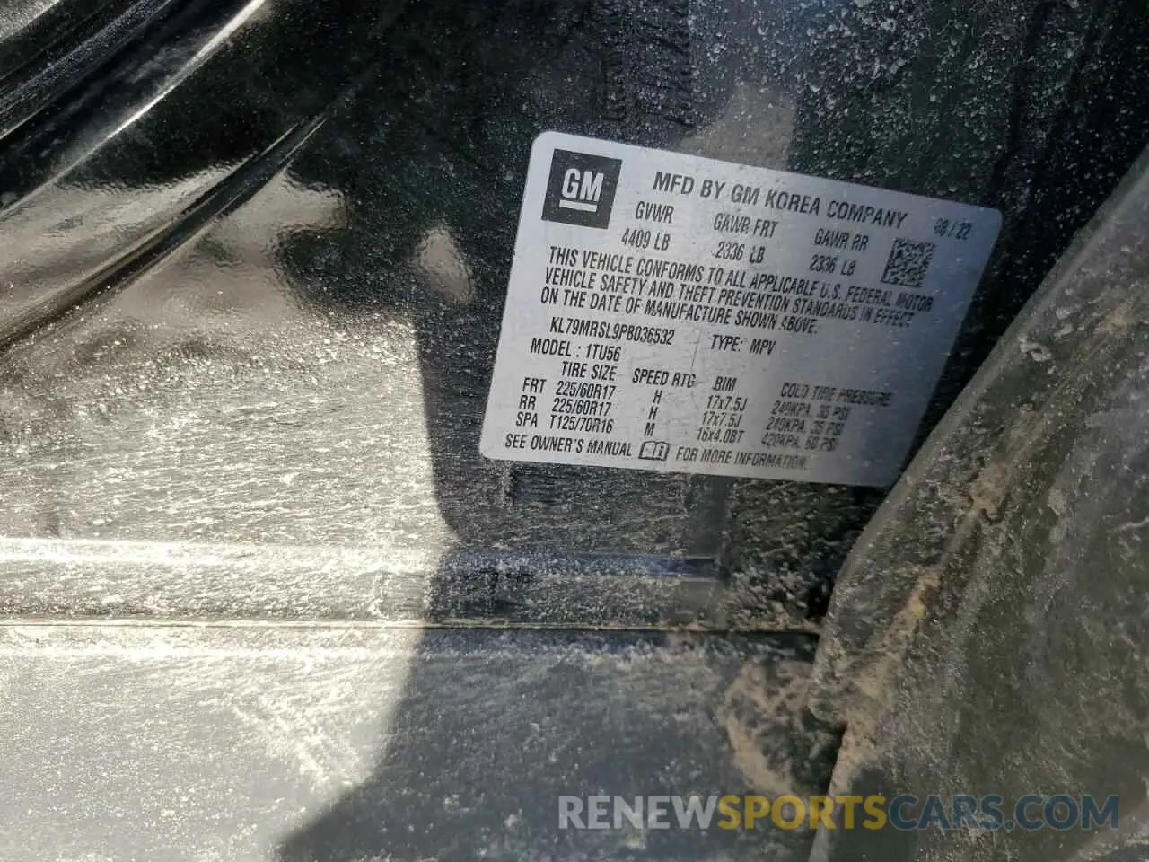 16 Photograph of a damaged car KL79MRSL9PB036532 CHEVROLET TRAILBLZR 2023