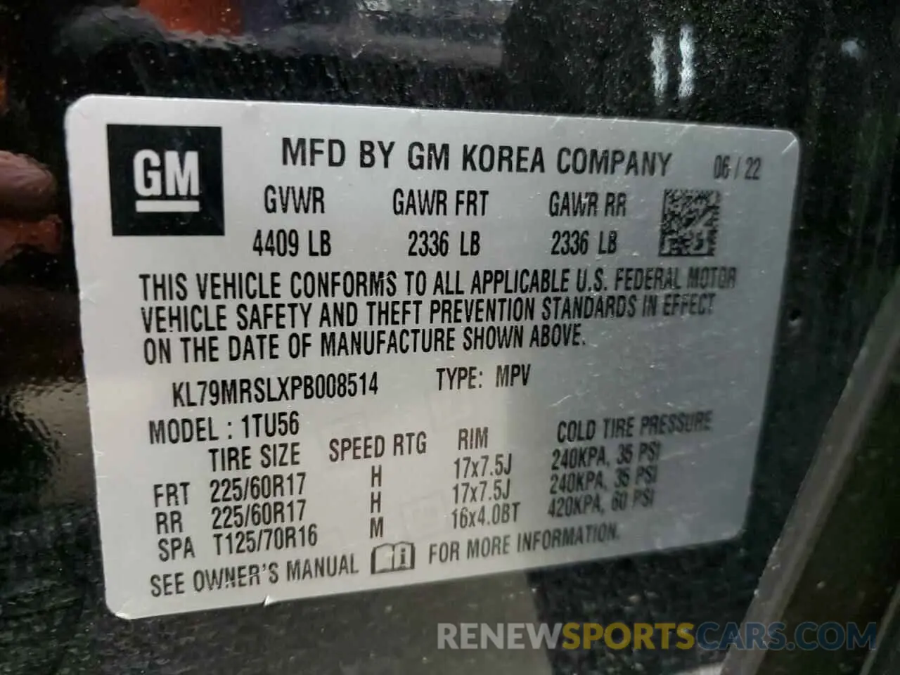 12 Photograph of a damaged car KL79MRSLXPB008514 CHEVROLET TRAILBLZR 2023