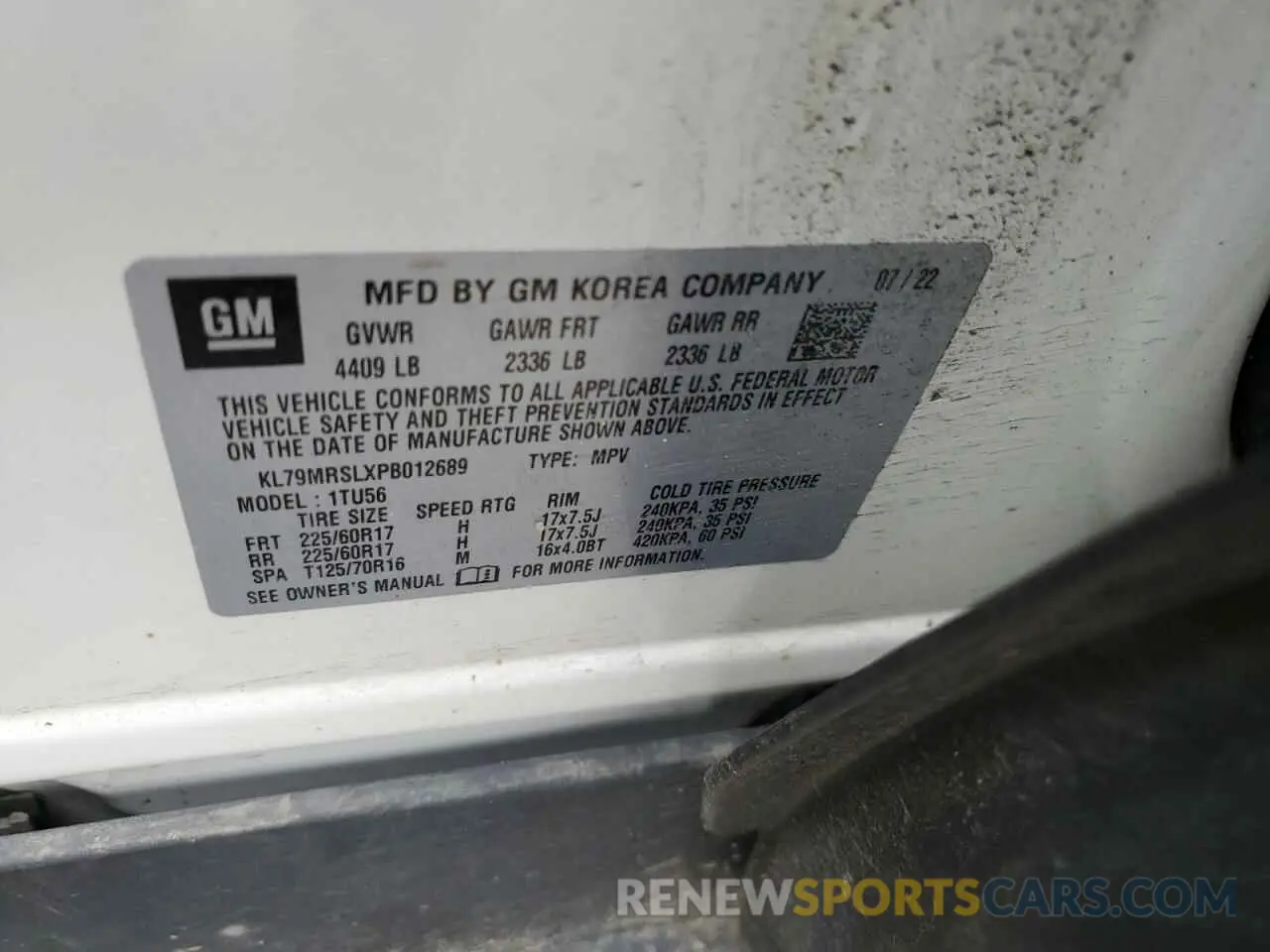 16 Photograph of a damaged car KL79MRSLXPB012689 CHEVROLET TRAILBLZR 2023