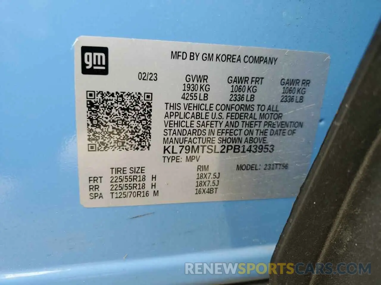 15 Photograph of a damaged car KL79MTSL2PB143953 CHEVROLET TRAILBLZR 2023