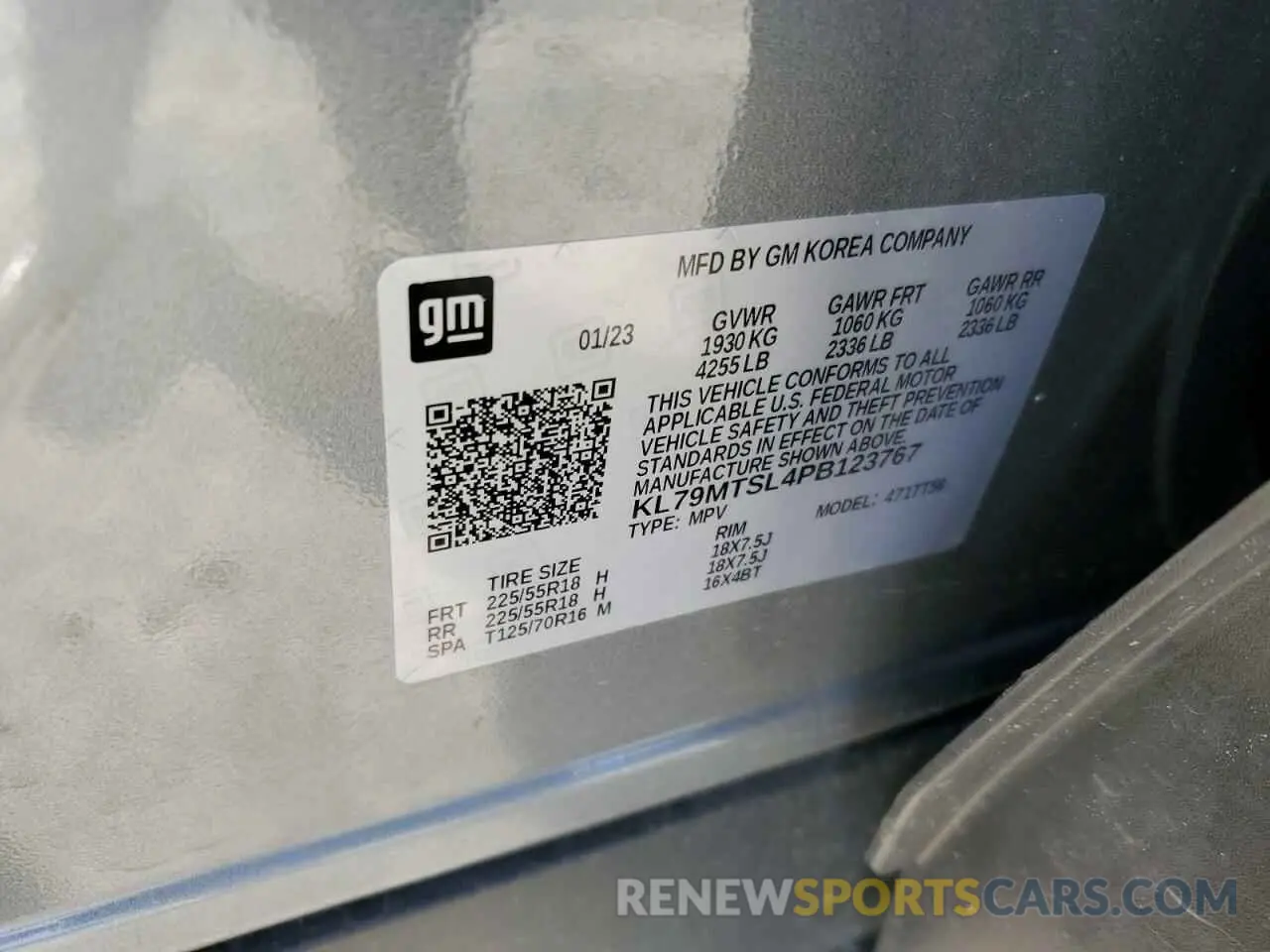 13 Photograph of a damaged car KL79MTSL4PB123767 CHEVROLET TRAILBLZR 2023