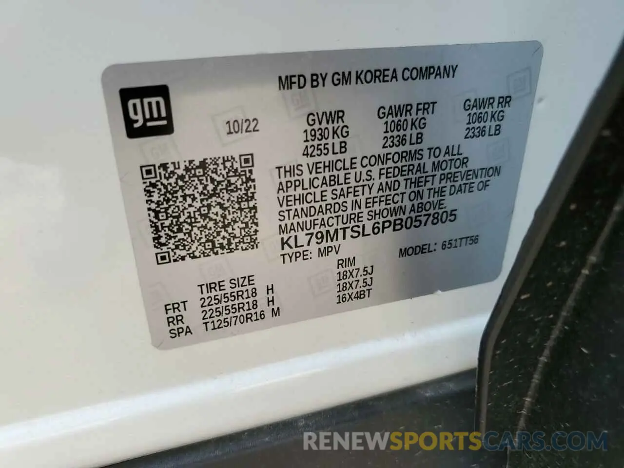 13 Photograph of a damaged car KL79MTSL6PB057805 CHEVROLET TRAILBLZR 2023
