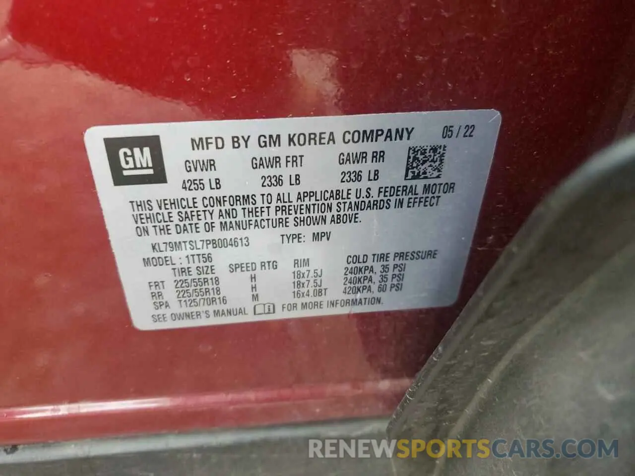 15 Photograph of a damaged car KL79MTSL7PB004613 CHEVROLET TRAILBLZR 2023
