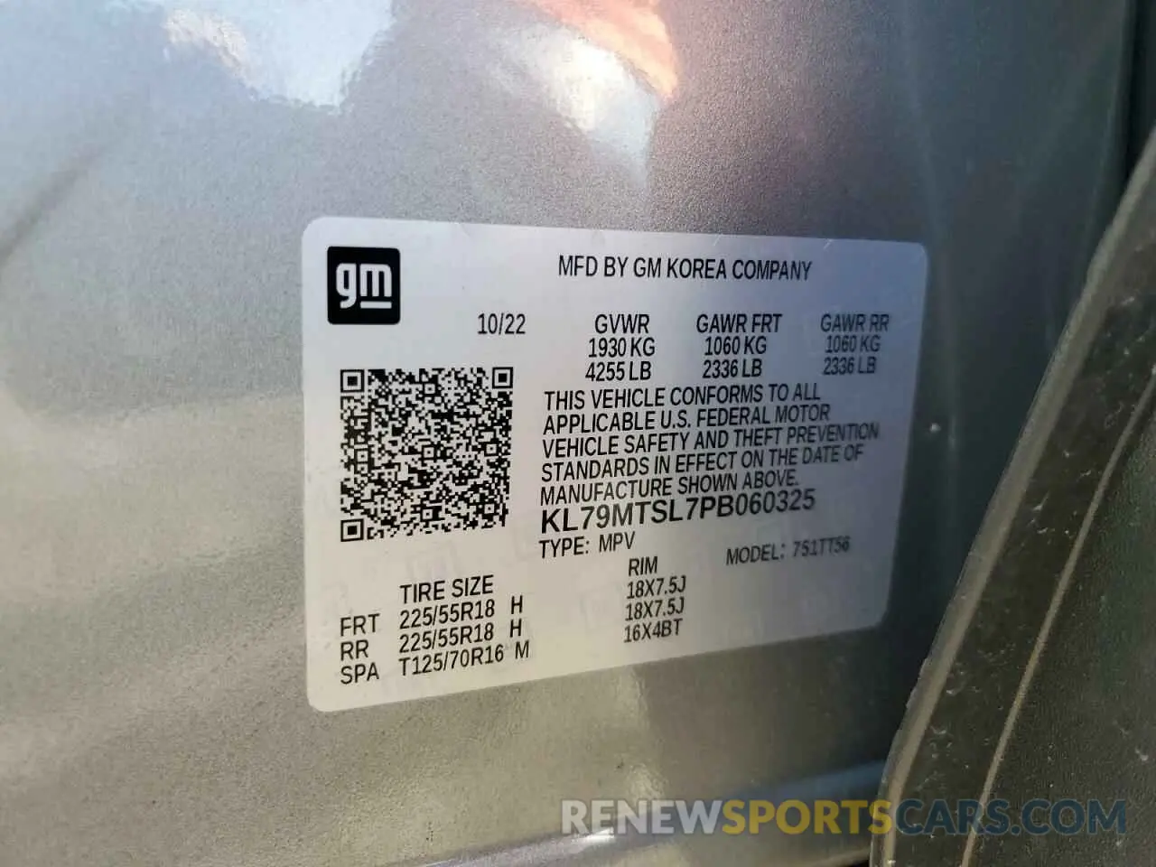 14 Photograph of a damaged car KL79MTSL7PB060325 CHEVROLET TRAILBLZR 2023