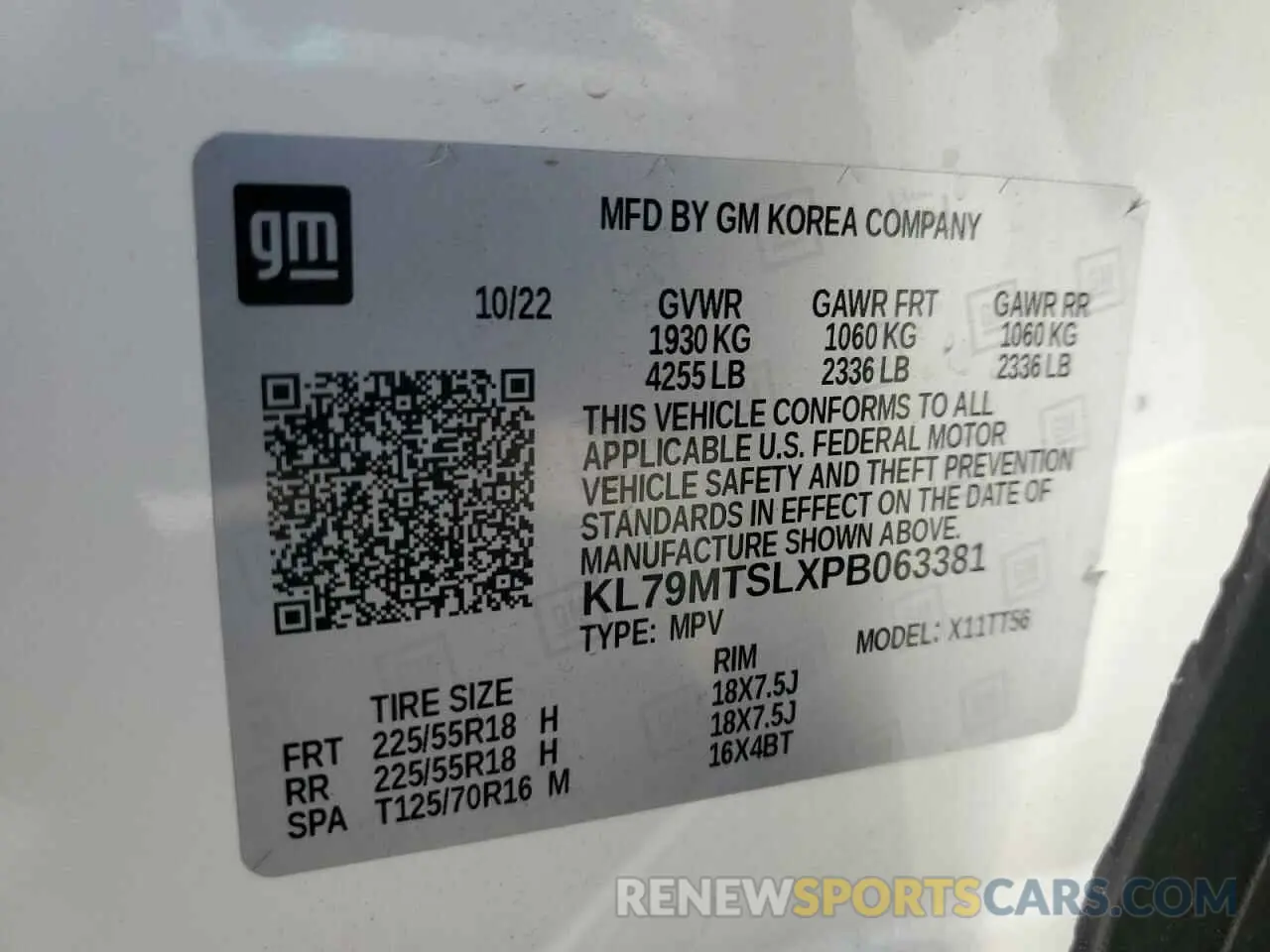 13 Photograph of a damaged car KL79MTSLXPB063381 CHEVROLET TRAILBLZR 2023