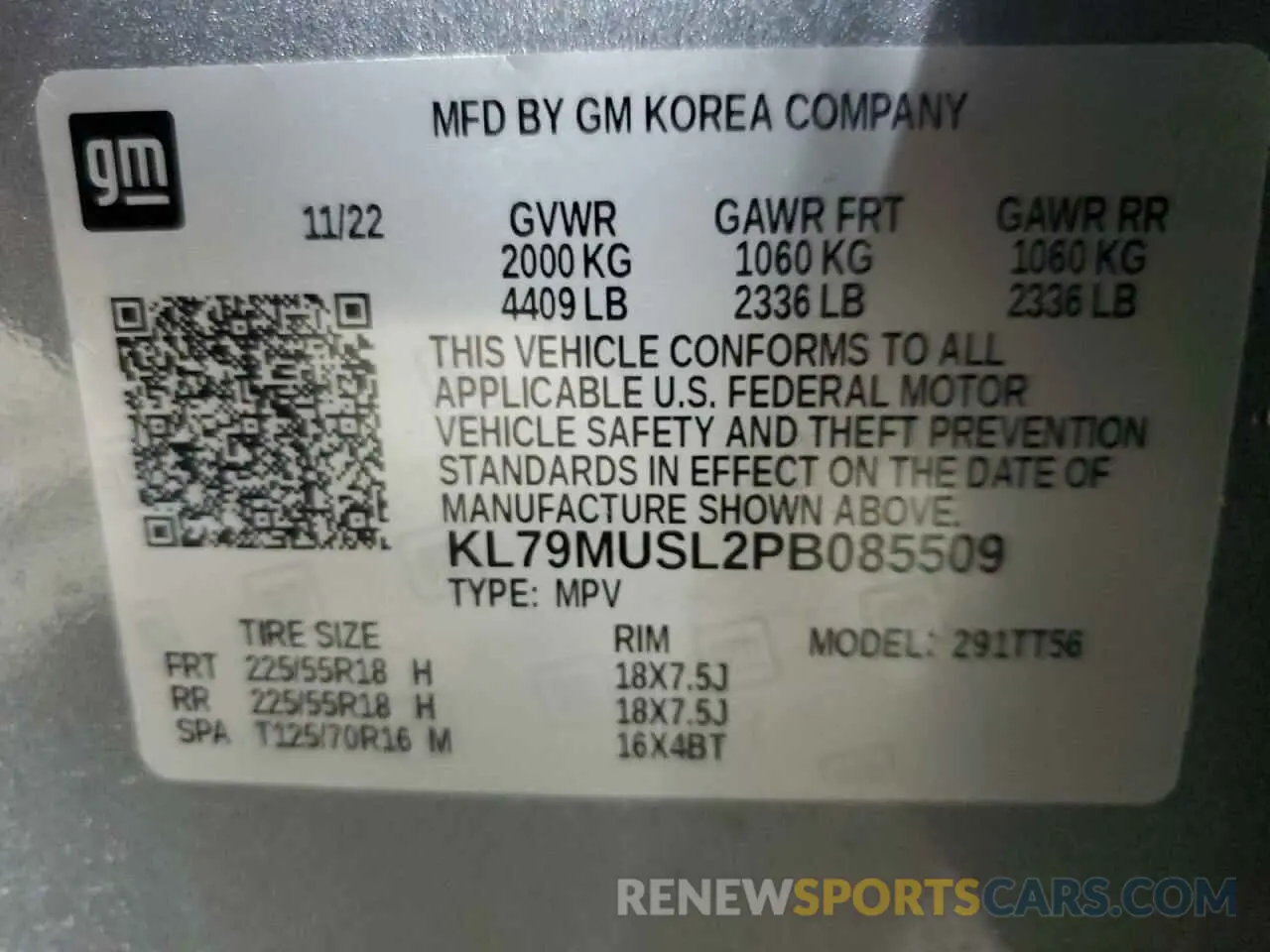 13 Photograph of a damaged car KL79MUSL2PB085509 CHEVROLET TRAILBLZR 2023