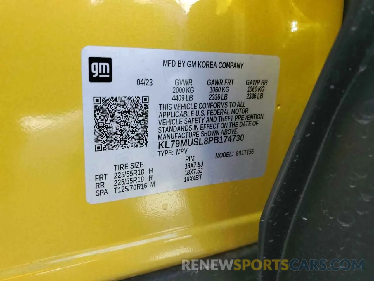 14 Photograph of a damaged car KL79MUSL8PB174730 CHEVROLET TRAILBLZR 2023