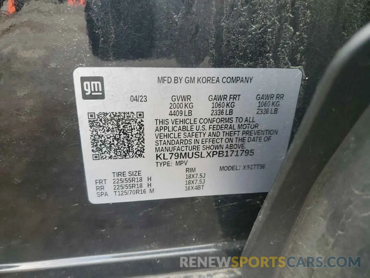 12 Photograph of a damaged car KL79MUSLXPB171795 CHEVROLET TRAILBLZR 2023