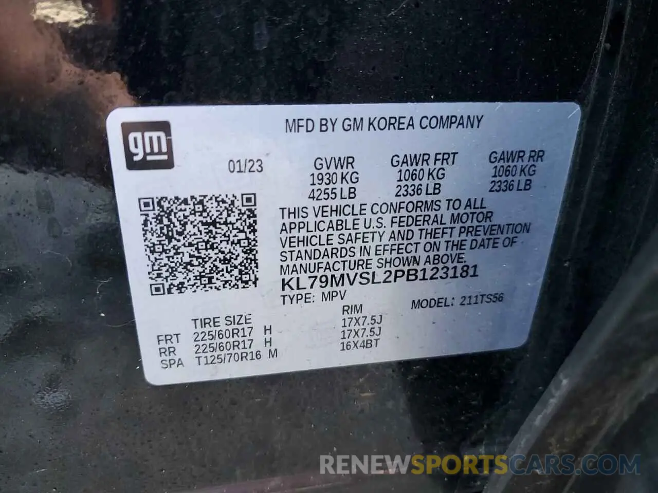 13 Photograph of a damaged car KL79MVSL2PB123181 CHEVROLET TRAILBLZR 2023