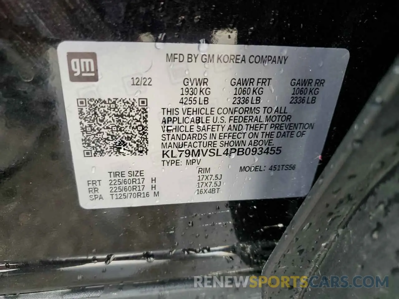 13 Photograph of a damaged car KL79MVSL4PB093455 CHEVROLET TRAILBLZR 2023