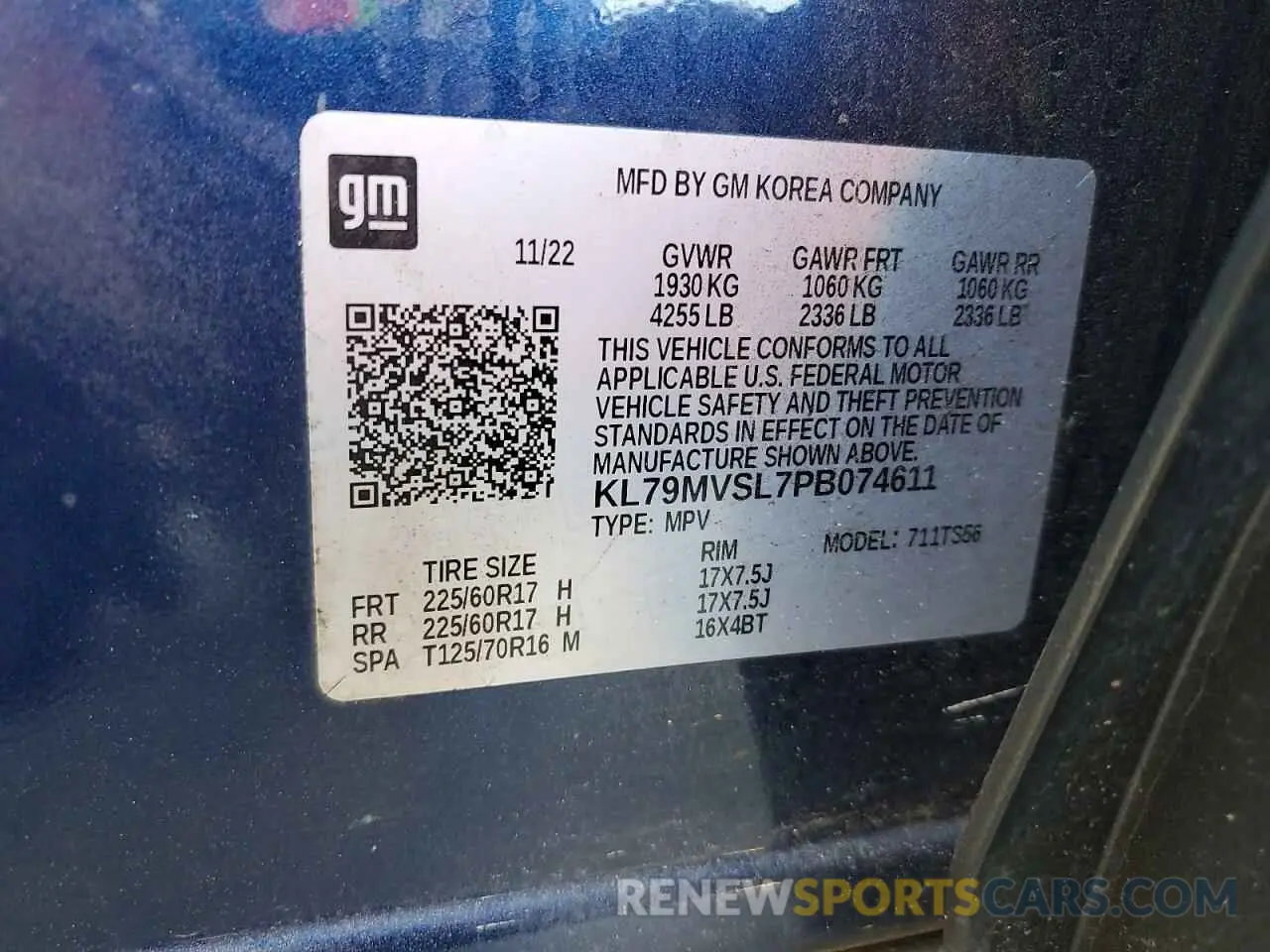 14 Photograph of a damaged car KL79MVSL7PB074611 CHEVROLET TRAILBLZR 2023