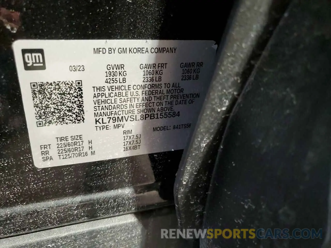 15 Photograph of a damaged car KL79MVSL8PB155584 CHEVROLET TRAILBLZR 2023