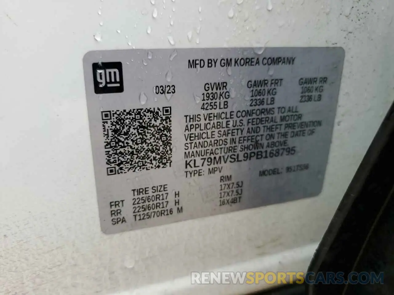 13 Photograph of a damaged car KL79MVSL9PB168795 CHEVROLET TRAILBLZR 2023