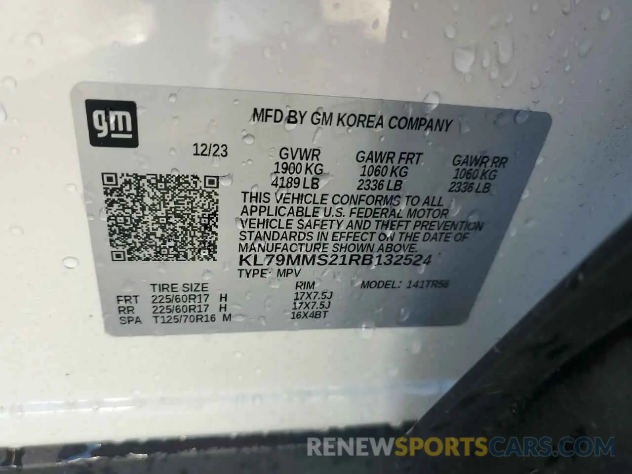 13 Photograph of a damaged car KL79MMS21RB132524 CHEVROLET TRAILBLZR 2024